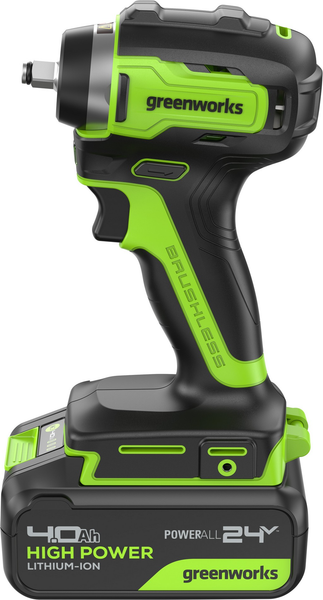 Изображение товара Аккумуляторный гайковерт Greenworks G24IW200 бесщеточный 24V / 3803607CUB (с АКБ 4Ач и ЗУ)