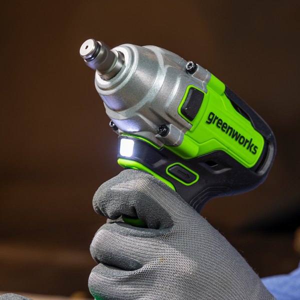 Изображение товара Аккумуляторный гайковерт Greenworks GD24IW400 бесщеточный 24V / 3802907CUG (с АКБ 5Ач и ЗУ)