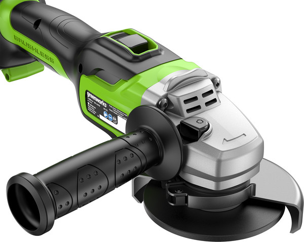 Изображение товара Угловая шлифовальная машина Greenworks GD24AG бесщеточная 24V / 3200207CUB (с АКБ 4Ач и ЗУ)