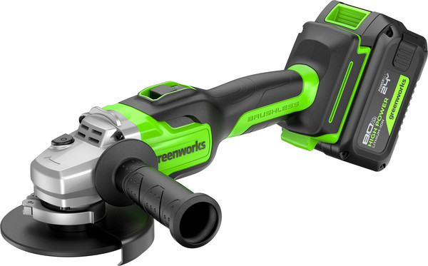 Изображение товара Угловая шлифовальная машина Greenworks GD24AG бесщеточная 24V / 3200207CUH (с АКБ 8Ач и ЗУ)
