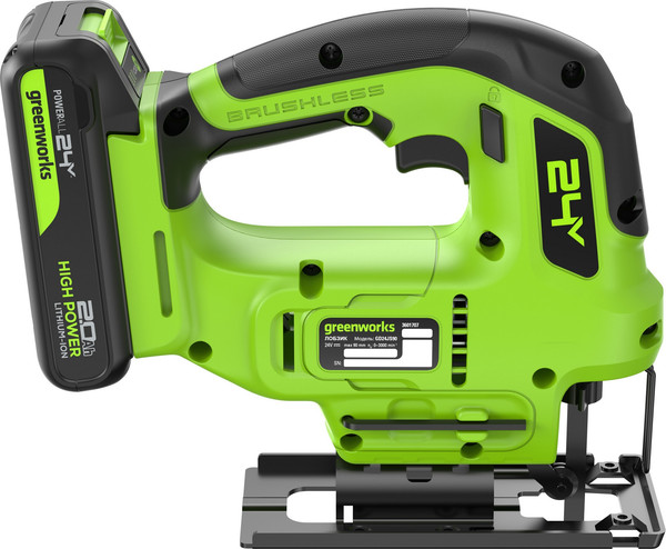 Изображение товара Электролобзик Greenworks GD24JS90 бесщеточный 24V / 3601707CUA (с АКБ 2Ач и ЗУ)