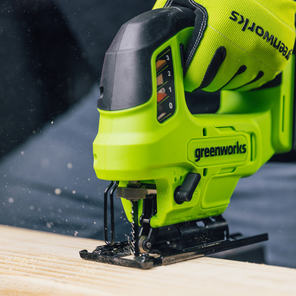 Изображение товара Электролобзик Greenworks GD24JS90 бесщеточный 24V / 3601707CUA (с АКБ 2Ач и ЗУ)
