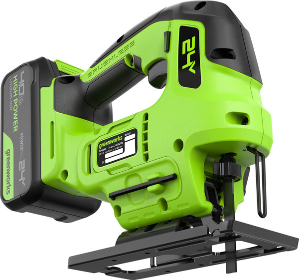 Изображение товара Электролобзик Greenworks GD24JS90 бесщеточный 24V / 3601707CUB (с АКБ 4Ач и ЗУ)
