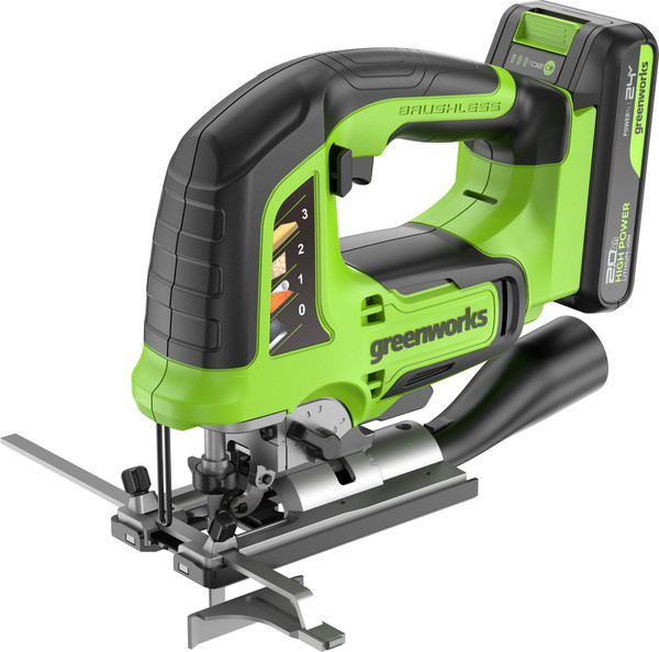 Изображение товара Электролобзик Greenworks GD24JS120 бесщеточный 24V / 3601407CUA (с АКБ 2Ач и ЗУ)