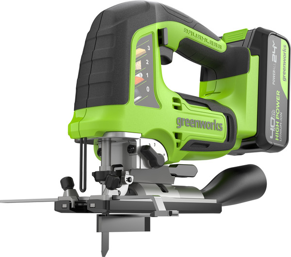 Изображение товара Электролобзик Greenworks GD24JS120 бесщеточный 24V / 3601407CUB (с АКБ 4Ач и ЗУ)