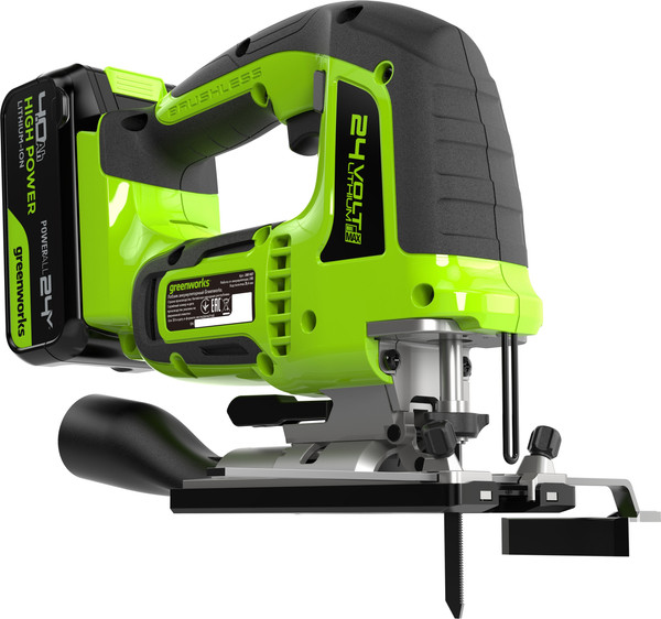 Изображение товара Электролобзик Greenworks GD24JS120 бесщеточный 24V / 3601407CUB (с АКБ 4Ач и ЗУ)