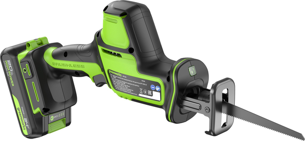 Изображение товара Сабельная пила Greenworks GPT-CRS-25 бесщеточная 24V / 1200507CUA (с АКБ 2Ач и ЗУ)