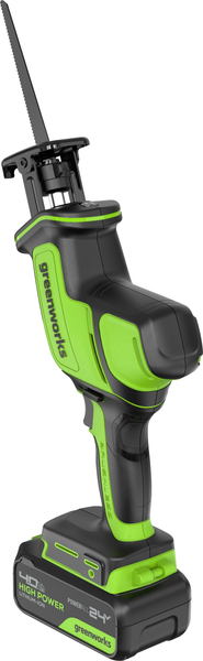 Изображение товара Сабельная пила Greenworks GPT-CRS-25 бесщеточная 24V / 1200507CUB (с АКБ 4Ач и ЗУ)