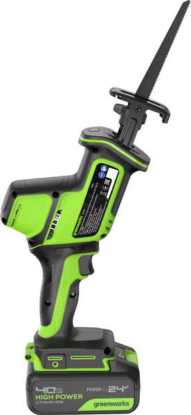 Изображение товара Сабельная пила Greenworks GPT-CRS-25 бесщеточная 24V / 1200507CUB (с АКБ 4Ач и ЗУ)