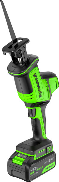 Изображение товара Сабельная пила Greenworks GPT-CRS-25 бесщеточная 24V / 1200507CUB (с АКБ 4Ач и ЗУ)