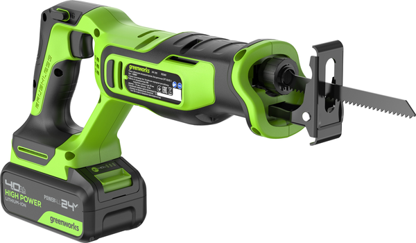 Изображение товара Сабельная пила Greenworks GPT-BLRS-1 бесщеточная 24V / 1200607CUB (с АКБ 4Ач и ЗУ)
