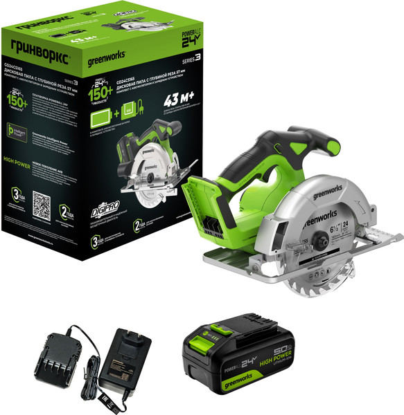 Изображение товара Дисковая пила Greenworks GD24CS165 / 1501607CUG