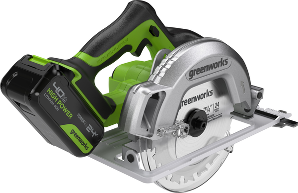 Изображение товара Дисковая пила Greenworks GD24CS бесщеточная 24V / 1500907CUB (с АКБ 4Ач и ЗУ)