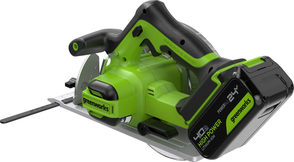 Изображение товара Дисковая пила Greenworks GD24CS бесщеточная 24V / 1500907CUB (с АКБ 4Ач и ЗУ)