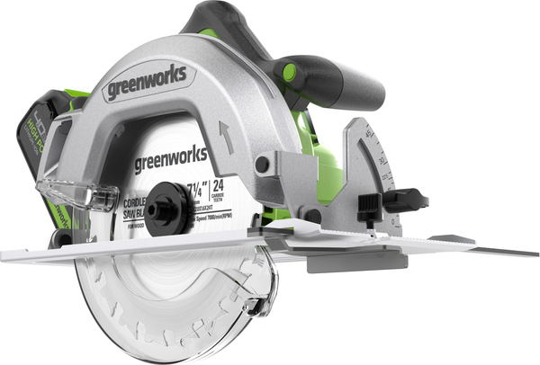 Изображение товара Дисковая пила Greenworks GD24CS бесщеточная 24V / 1500907CUB (с АКБ 4Ач и ЗУ)