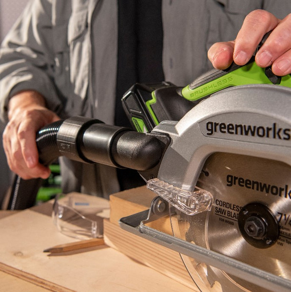 Изображение товара Дисковая пила Greenworks GD24CS бесщеточная 24V / 1500907CUG (с АКБ 5Ач и ЗУ)