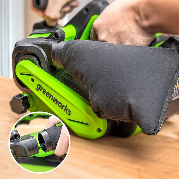 Изображение товара Ленточная шлифовальная машина Greenworks G24BS бесщеточная 24V / 3100607CUA (с АКБ 2Ач и ЗУ)