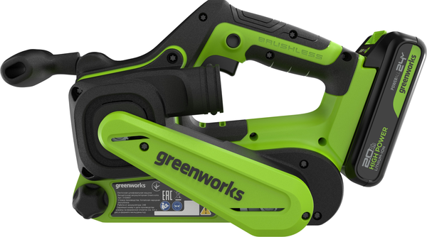 Изображение товара Ленточная шлифовальная машина Greenworks G24BS бесщеточная 24V / 3100607CUA (с АКБ 2Ач и ЗУ)