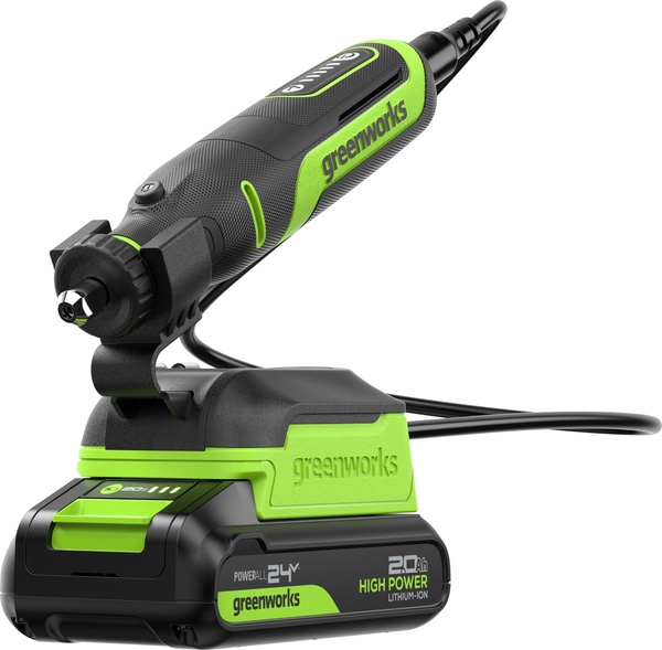 Изображение товара Гравер Greenworks G24RT бесщеточный 24V / 3200807CUA (с АКБ 2Ач, ЗУ, сумкой и оснасткой 52шт)