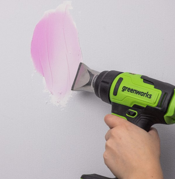 Изображение товара Строительный фен Greenworks G24HG 24V 550°С / 3400207CUB (с АКБ 4Ач и ЗУ)