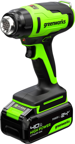 Изображение товара Строительный фен Greenworks G24HG 24V 550°С / 3400207CUB (с АКБ 4Ач и ЗУ)