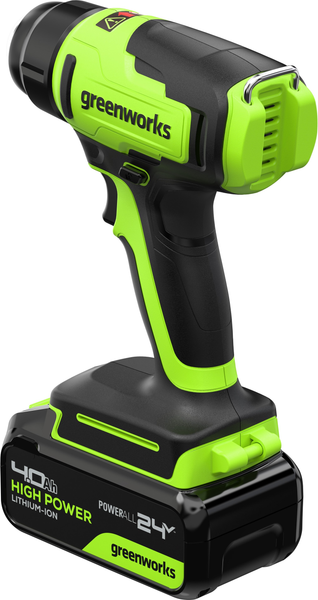 Изображение товара Строительный фен Greenworks G24HG 24V 550°С / 3400207CUB (с АКБ 4Ач и ЗУ)