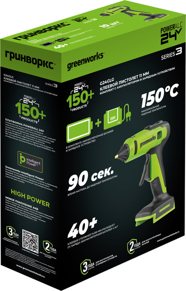 Изображение товара Клеевой пистолет Greenworks G24GLG / 3502207CUA