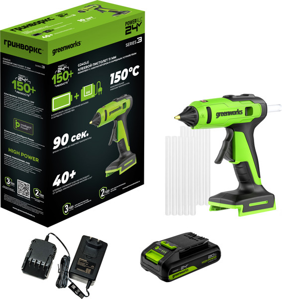 Изображение товара Клеевой пистолет Greenworks G24GLG / 3502207CUA