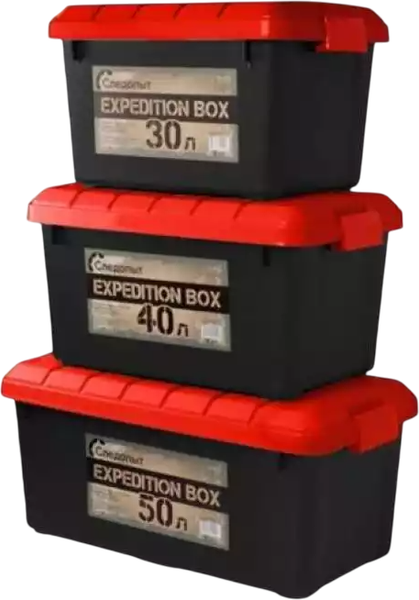 Изображение товара Ящик рыболовный Следопыт Expedition Box / PF-EB-02 (черный/красный)