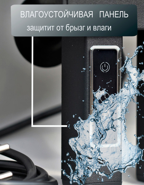 Изображение товара Полотенцесушитель электрический GRANULA Квадро Сплит 50х80 (с полкой, терморегулятором, черный)