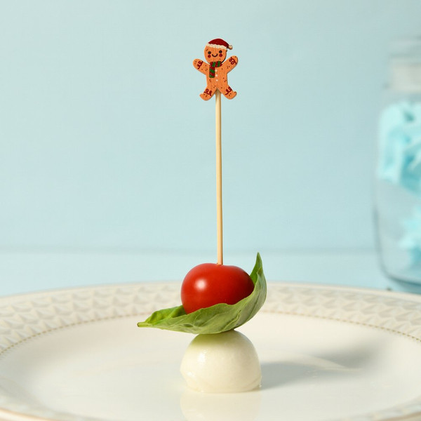 Изображение товара Набор шпажек для канапе Мультидом Пряничный человечек / VL2-451 (20шт)