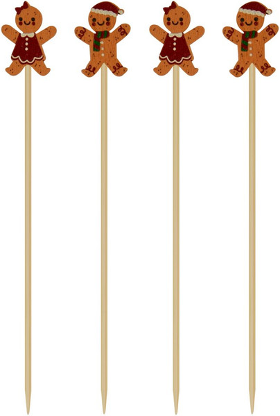 Изображение товара Набор шпажек для канапе Мультидом Пряничный человечек / VL2-451 (20шт)