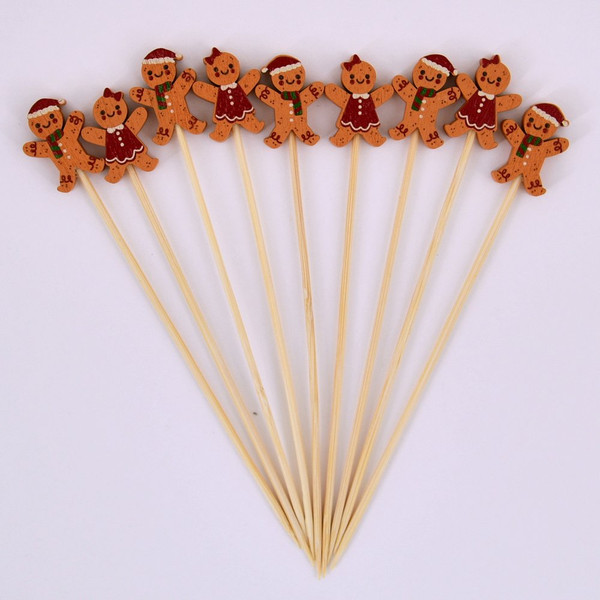 Изображение товара Набор шпажек для канапе Мультидом Пряничный человечек / VL2-451 (20шт)