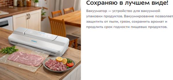 Изображение товара Вакуумный упаковщик Kitfort КТ-1559