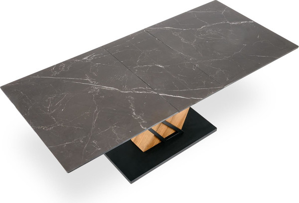 Изображение товара Обеденный стол Halmar Volant 140-180x90 (черный мрамор/дуб золотой)