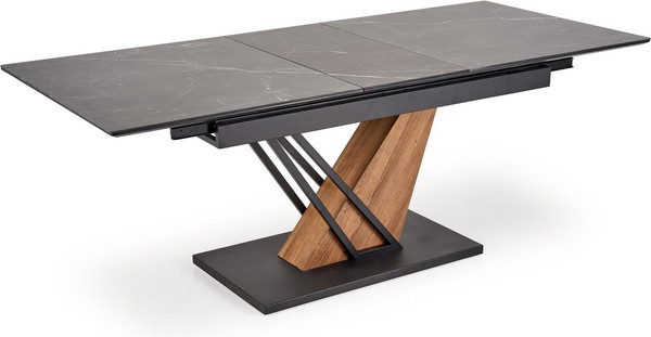Изображение товара Обеденный стол Halmar Volant 140-180x90 (черный мрамор/дуб золотой)