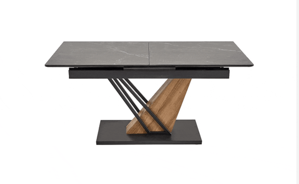 Изображение товара Обеденный стол Halmar Volant 160-200x90 (черный мрамор/дуб золотой)