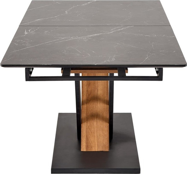 Изображение товара Обеденный стол Halmar Volant 160-200x90 (черный мрамор/дуб золотой)