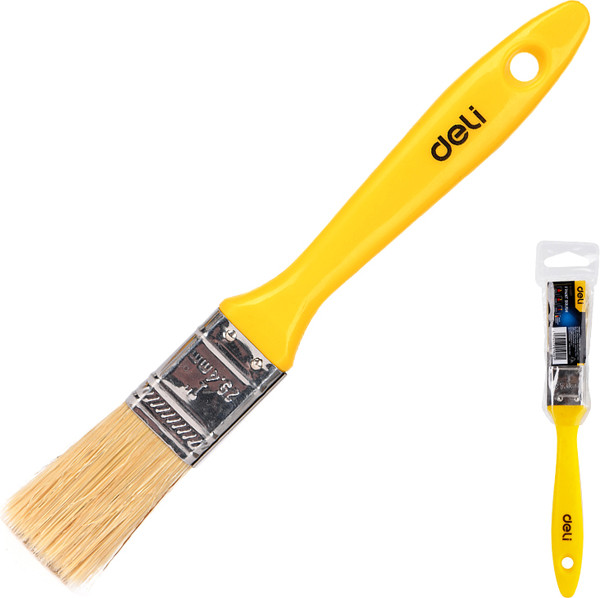 Изображение товара Кисть малярная Deli Плоская YS  EDL509111 (1"-25мм, пластиковая рукоятка, натуральная щетина)