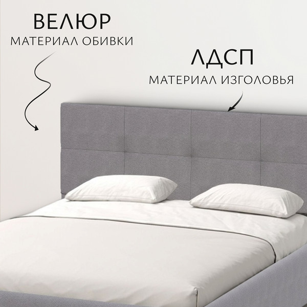 Изображение товара Двуспальная кровать Mio Tesoro Империал с ортопедическим основанием (серый)