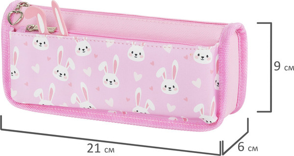 Изображение товара Пенал Юнландия Bunnies / 272346 (розовый)