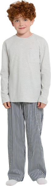 Изображение товара Пижама детская Mark Formelle 563330 (р.104-56-51, серый меланж 4306-А/синяя полоска на белом)