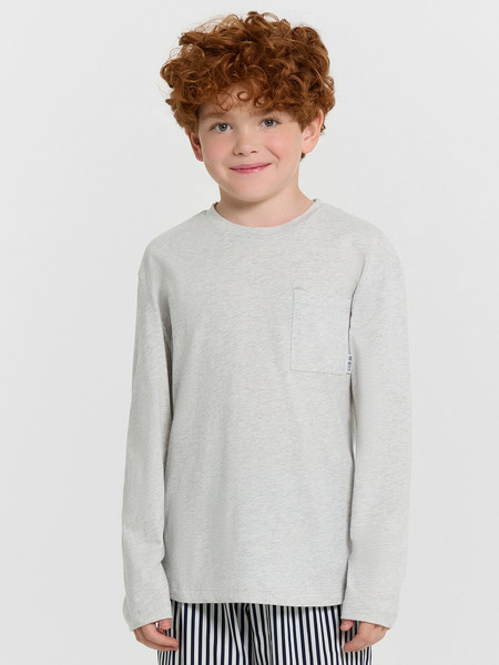 Изображение товара Пижама детская Mark Formelle 563330 (р.104-56-51, серый меланж 4306-А/синяя полоска на белом)