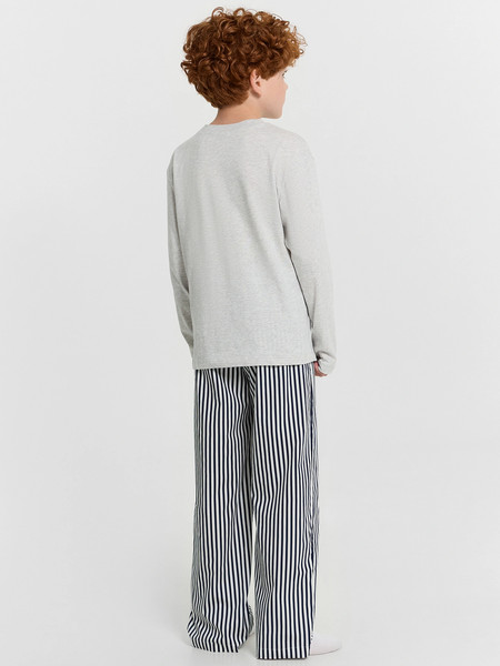 Изображение товара Пижама детская Mark Formelle 563330 (р.122-60-54, серый меланж 4306-А/синяя полоска на белом)