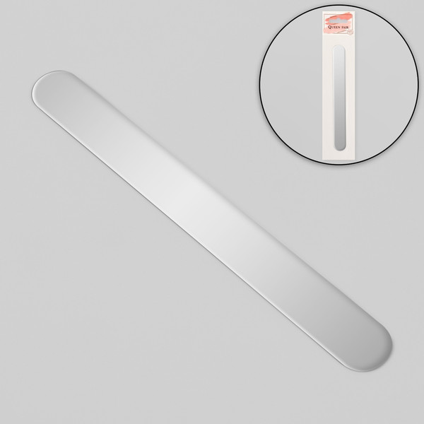 Изображение товара Пилка-основа для ногтей Queen Fair Прямая, двухсторонняя / 6957042 (нержавеющая сталь)