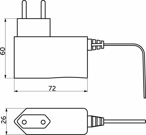 Изображение товара Блок питания для светодиодной ленты AKS Wall 12W/12V розеточный с миниконнектором / 111 672