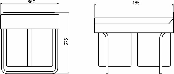 Изображение товара Корзина мусорная выдвижная AKS 18+18л 400мм / 90 609 (серый)