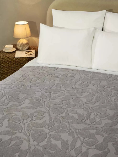 Изображение товара Покрывало Arya Leaves 150x200 / 8680943258007 (светло-серый)