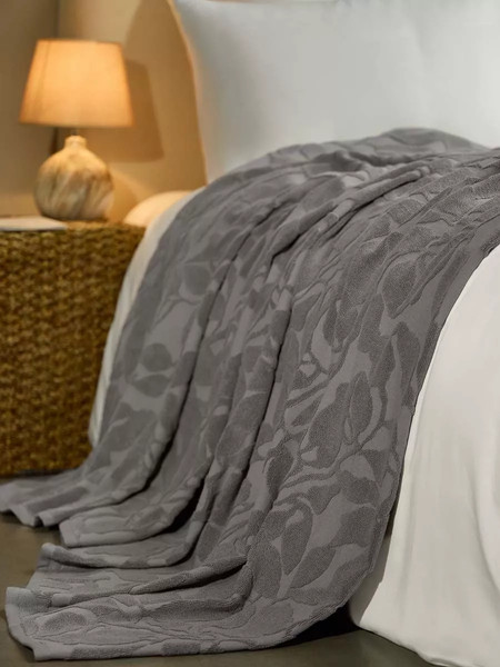 Изображение товара Покрывало Arya Leaves 150x200 / 8680943258014 (темно-серый)