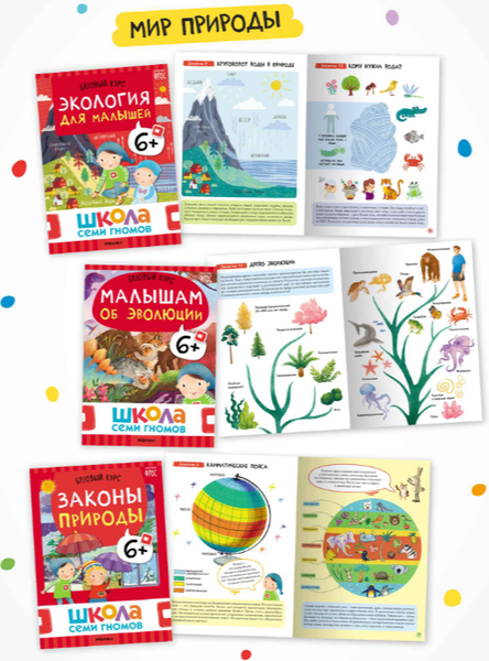 Изображение товара Набор развивающих книг Мозаика-Синтез Школа Семи Гномов. Годовой базовый курс 6+ / МС14059